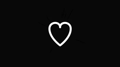 Hand Drawn Grungy Heart Shape Animation with Radiating Lines Stock Footage 344739674