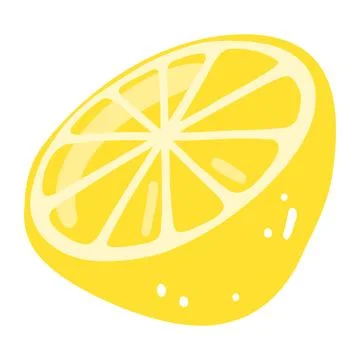 Hand drawn half a lemon. Vector illustration of cut tasty citrus, healthy foo Stock Illustration