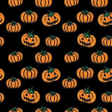 Hand-drawn Halloween pumpkins Stock Illustration