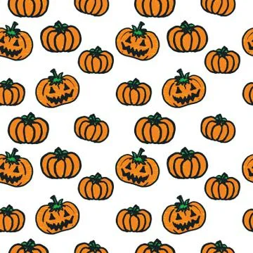 Hand-drawn Halloween pumpkins Illustrazione stock