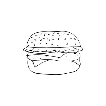 Hand-drawn hamburger Stock Illustration