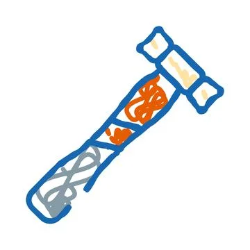 Hand drawn hammer tool doodle sketch icon Ilustración de archivo