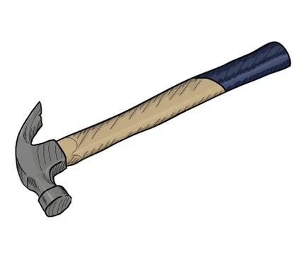 Hand-drawn hammer on white background. EPS8 vector Stock Illustration