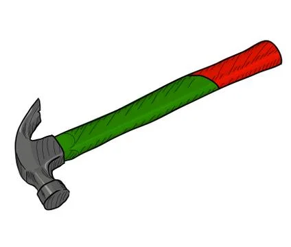 Hand-drawn hammer on white background. EPS8 vector Stock Illustration