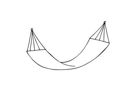 Hand-drawn hammock. Illustration isolated on the white background Stock Illustration