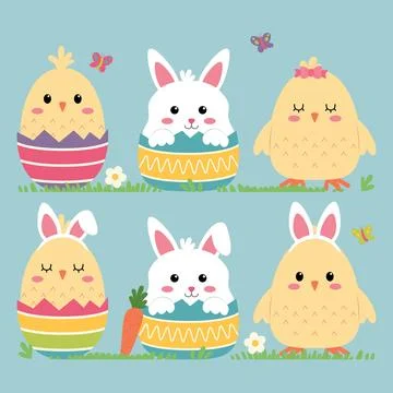 Hand Drawn Happy Easter Day illustration Vector イラスト素材