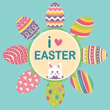 Hand Drawn Happy Easter Day illustration Vector 스톡 일러스트