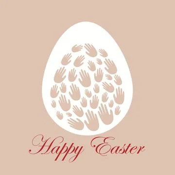 Hand drawn Happy Easter postcard, card, invitation, poster, banner template i Illustrazione stock