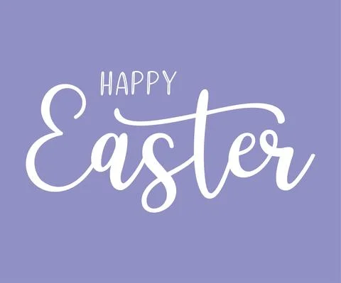 Hand drawn HAPPY EASTER quote as logo. Lettering for greeting card, ad Stock Illustration