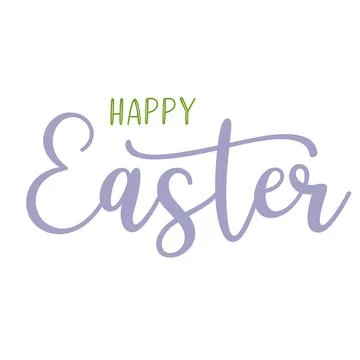 Hand drawn HAPPY EASTER quote as logo. Lettering for greeting card, ad Stock Illustration