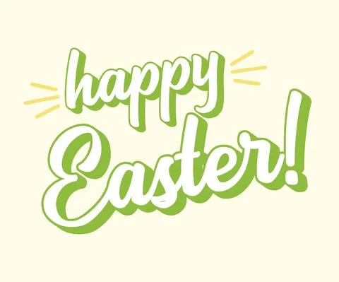 Hand drawn HAPPY EASTER quote as logo. Lettering for greeting card, ad Stock Illustration