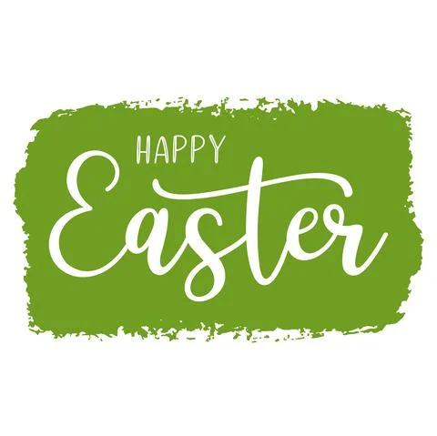 Hand drawn HAPPY EASTER quote as logo. Lettering for greeting card, ad Stock Illustration