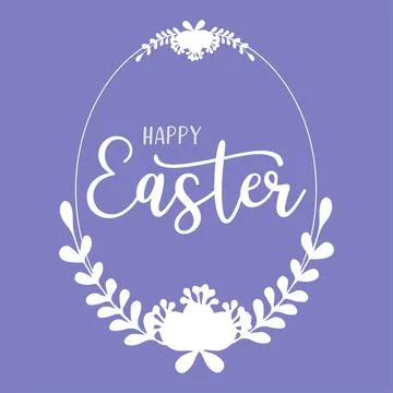 Hand drawn HAPPY EASTER quote as logo. Lettering for greeting card, ad Stock Illustration