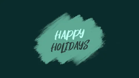 Hand-drawn Happy Holidays in cursive on black background conveys artistic and Video stock 273788395