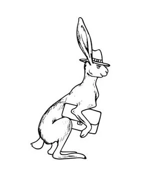 Hand drawn hare Stock Illustration