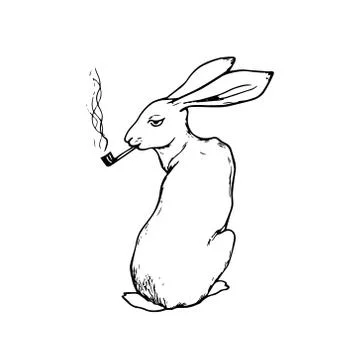 Hand drawn hare Stock Illustration
