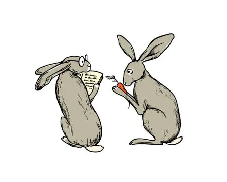 Hand drawn hares Stock Illustration