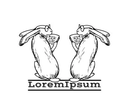 Hand drawn hares Stock Illustration