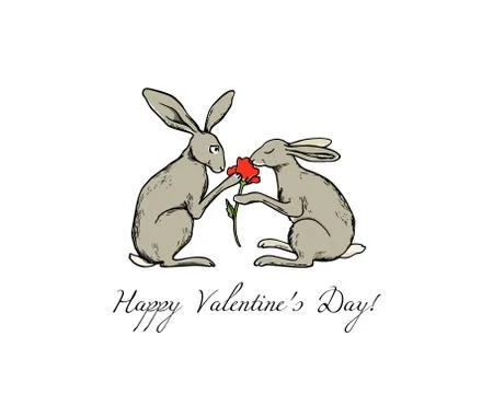 Hand drawn hares Stock Illustration