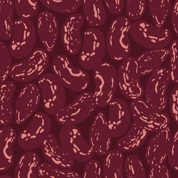 Hand drawn  haricot beans. Vector  seamless pattern Illustrazione stock