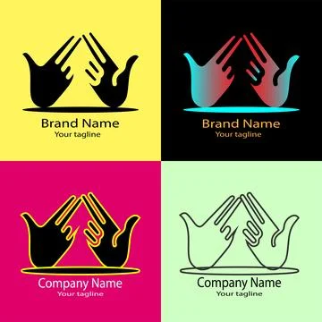 Hand-drawn harmony shape logo design for companie etc. Illustrazione stock