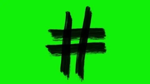 Hand-Drawn Hash Symbol 2D Animation Green Screen Asset | Sketchy Hand-Drawn Stock Footage 328239308