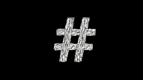 Hand drawn hashtag Stock Footage 276376060
