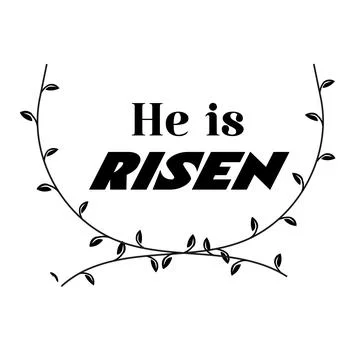 Hand drawn He is Risen calligraphy Easter text. Illustrazione stock
