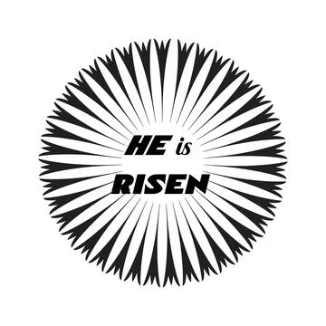 Hand drawn He is Risen calligraphy Easter text. 스톡 일러스트