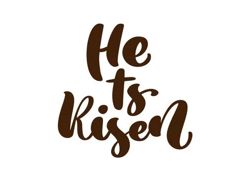 Hand drawn He is Risen Easter Calligraphy lettering Vector text. Christ Stock Illustration