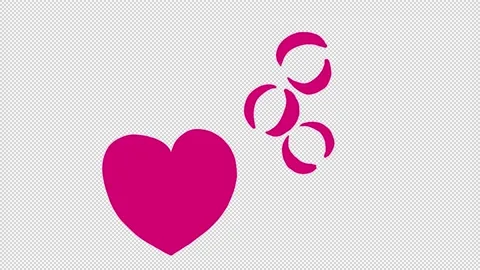 Hand drawn heart animation with alpha channel, motion graphics. Stock-Footage 141314451