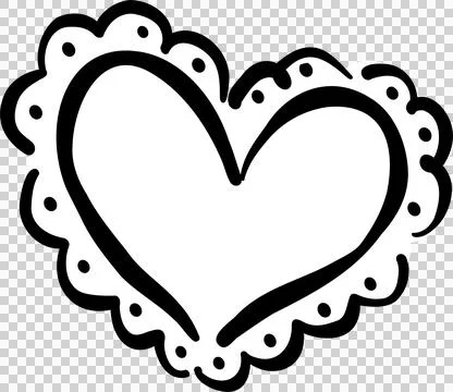 Hand drawn Heart with Decorative Border Outline Stock-Illustration