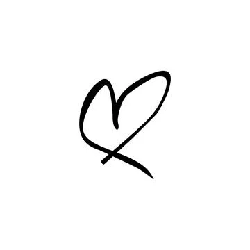 A hand-drawn heart design emphasizes simplicity and elegance, making it perfe Stock Illustration