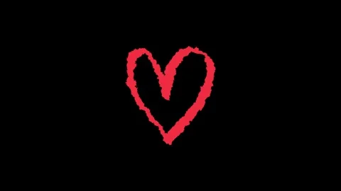 Hand drawn heart doodle animation symbol Stock Footage 330523458