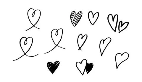 Hand drawn heart doodle Stock Illustration