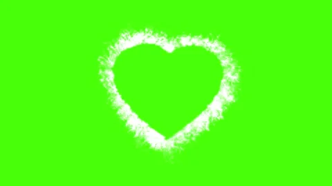 Hand-Drawn Heart Explosion Animation on Green Screen Video stock 321707960