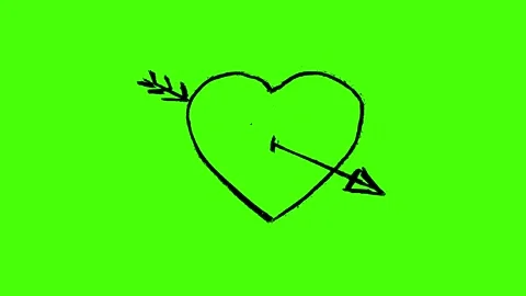 Hand-Drawn Heart Explosion Animation on Green Screen Stock Footage 321707972