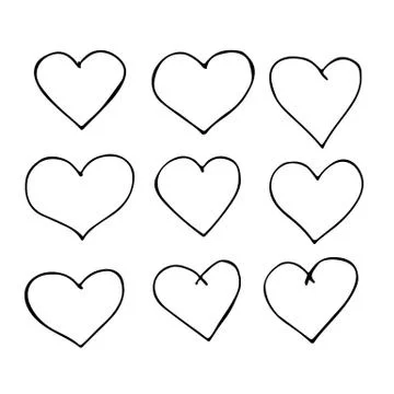 Hand drawn heart icon Illustrazione stock