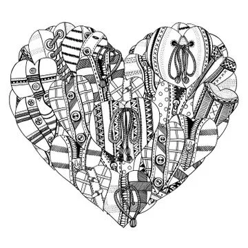 Hand drawn heart Illustrazione stock