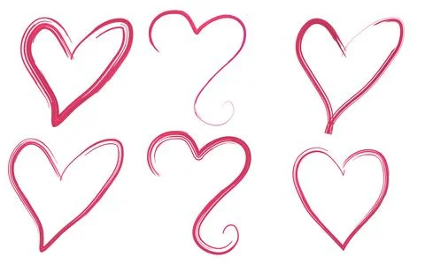 Hand drawn heart model design set elements イラスト素材