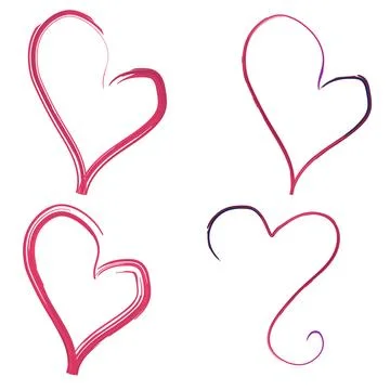 Hand drawn heart model design set elements Stock Illustration