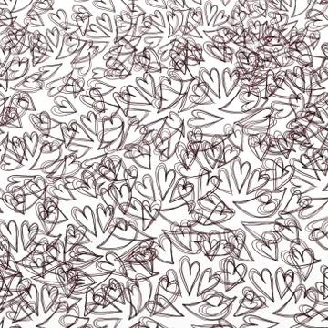 Hand Drawn Heart Pattern Stock-Illustration