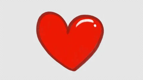 Hand Drawn Heart Red Animation with Transparent Background. Sketchy animated red Stock Footage 325746789