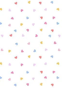 Hand Drawn Heart Seamless Vector Pattern Stock Illustration