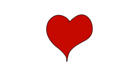 Hand drawn heart shape pulsing animation isolated Stock Footage 146012209