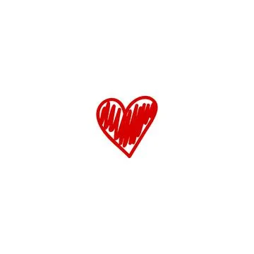 Hand drawn heart shape vector isolated on white background Stock Illustration