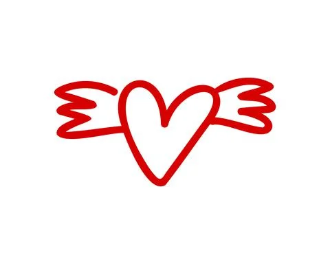 Hand drawn heart shape vector isolated on white background Stock Illustration