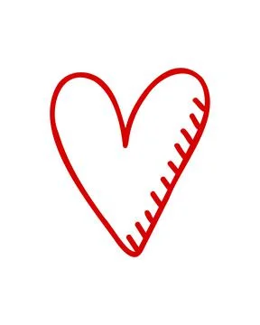 Hand drawn heart shape vector isolated on white background Stock Illustration