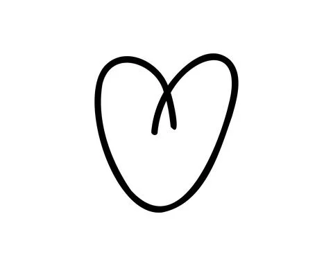 Hand drawn heart shape vector isolated on white background Stock Illustration