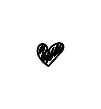 Hand drawn heart shape vector isolated on white background Stock Illustration